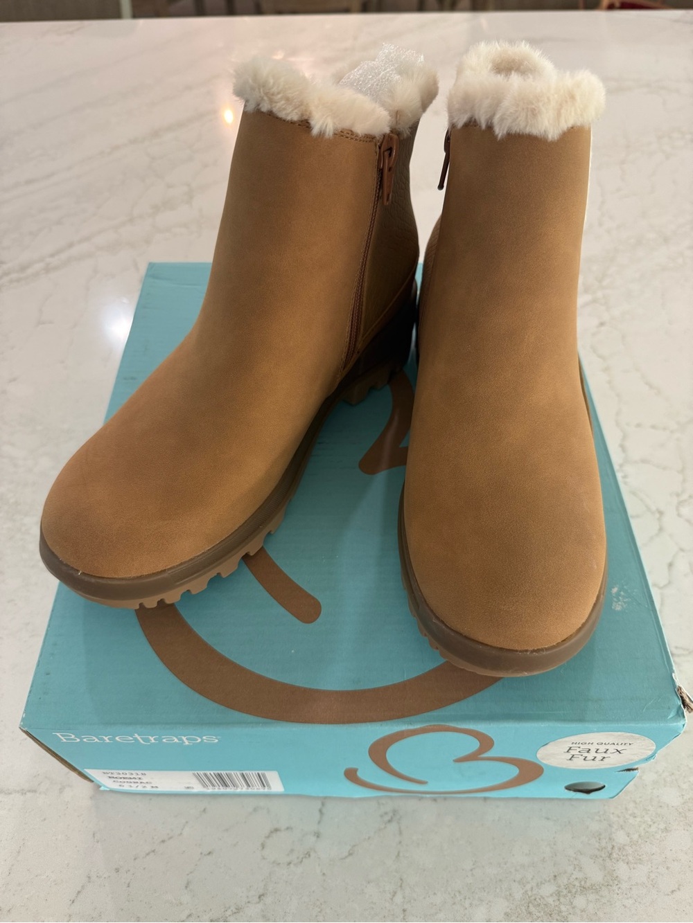 BareTraps Noemi Cold Weather Bootie, Cognac, 6 1/2 Medium, New In Box